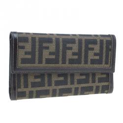Pre Owned Fendi Zucca Canvas Continental Wallet