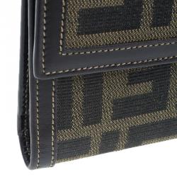 Pre Owned Fendi Zucca Canvas Continental Wallet