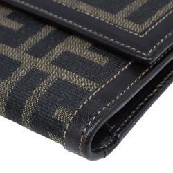 Pre Owned Fendi Zucca Canvas Continental Wallet