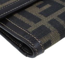 Pre Owned Fendi Zucca Canvas Continental Wallet