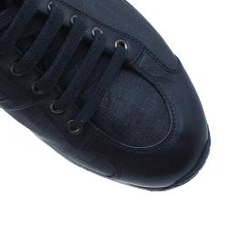 Fendi Black Zucca Canvas and Leather Sneakers Size 42.5