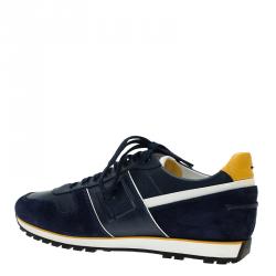 Pre Owned Fendi Tricolor Suede and Leather Lace Up Sneakers Size 41