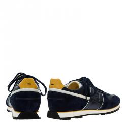 Pre Owned Fendi Tricolor Suede and Leather Lace Up Sneakers Size 41