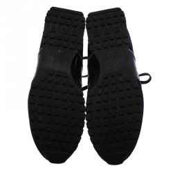 Pre Owned Fendi Tricolor Suede and Leather Lace Up Sneakers Size 41