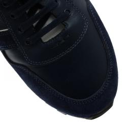 Pre Owned Fendi Tricolor Suede and Leather Lace Up Sneakers Size 41