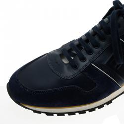 Pre Owned Fendi Tricolor Suede and Leather Lace Up Sneakers Size 41