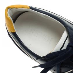 Pre Owned Fendi Tricolor Suede and Leather Lace Up Sneakers Size 41