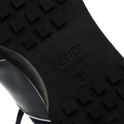 Pre Owned Fendi Tricolor Suede and Leather Lace Up Sneakers Size 41