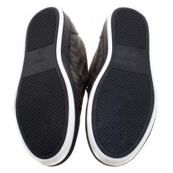 Fendi Brown Zucca Coated Canvas Slip On Sneakers Size 45