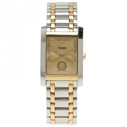 Pre Owned Fendi Silver and gold Stainless Steel Men's watch 36MM