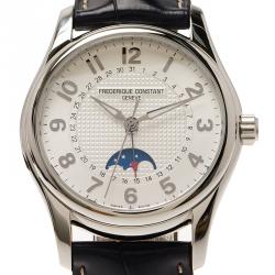 Pre Owned ساعة يد رجالية فريدريك كونستانت راناباوت ستانلس ستيل بيضاء 43 مم