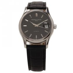 Pre Owned Frederique Constant Black Stainless Steel Classic Men's Wristwatch 37MM