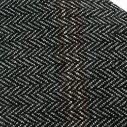 Pre Owned Giorgio Armani Grey Herringbone Weave Diagonal Striped Wool Tie