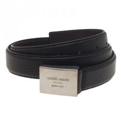Giorgio Armani Black Leather Belt Size 50