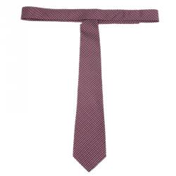 Pre Owned Giorgio Armani Red Woven Silk Tie 