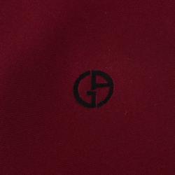 Pre Owned Giorgio Armani Red Logo Silk Tie 