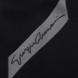 Pre Owned Giorgio Armani Black Signature Silk Tie 