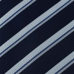 Pre Owned Giorgio Armani Navy Blue Striped Silk Tie