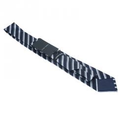 Pre Owned Giorgio Armani Navy Blue Striped Silk Tie