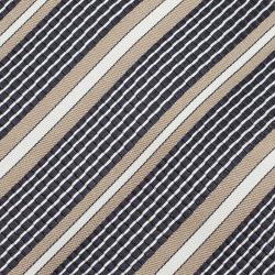 Pre Owned Giorgio Armani Black and Beige Striped Silk Tie