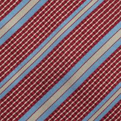 Pre Owned Giorgio Armani Red and Blue Striped Silk Tie