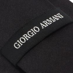 Pre Owned Giorgio Armani Black Signature Silk Tie