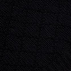 Giorgio Armani Navy Blue Diamond Knit Wool Beanie Size L