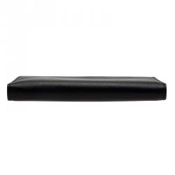 Giorgio Armani Black Textured Leather Bifold Long Wallet