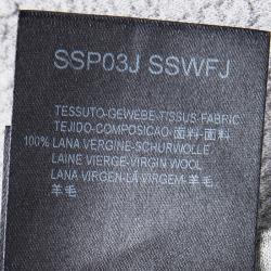 Pre Owned Giorgio Armani Grey Textured Wool Loose Fit Trousers XXL