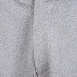 Giorgio Armani Grey Textured Wool Loose Fit Trousers XL