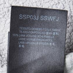 Giorgio Armani Grey Textured Wool Loose Fit Trousers XL