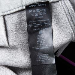 Giorgio Armani Grey Textured Wool Loose Fit Trousers XL