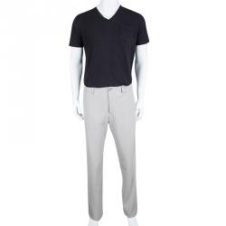 Giorgio Armani Beige Wool Gabardine Tailored Trousers XL