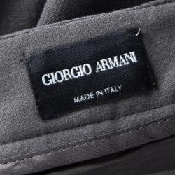 Giorgio Armani Grey Stretch Wool Tailored Trousers M