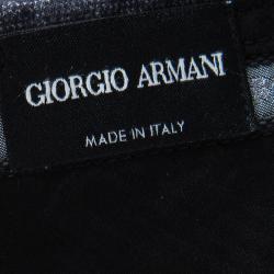 Pre Owned Giorgio Armani Navy Blue Textured Wool Tailored Trousers XL
