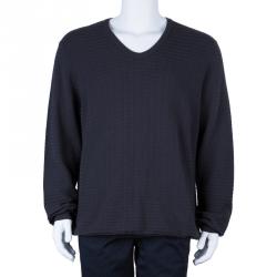 Pre Owned Giorgio Armani Men's Charcoal Knit Sweater XXL