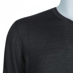 Giorgio Armani Grey Cashmere V Neck Sweater XL