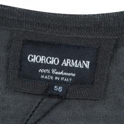 Giorgio Armani Grey Cashmere V Neck Sweater XL