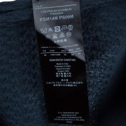 Giorgio Armani Navy Blue Jaquard Knit V-Neck Sweater XL