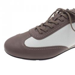 Giorgio Armani Two-Tone Leather Sneakers Size 42