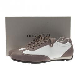 Giorgio Armani Two-Tone Leather Sneakers Size 44