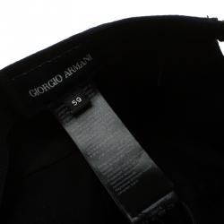 Pre Owned Giorgio Armani Navy Blue Logo Embroidered Baseball Cap XL ( Size 59 )