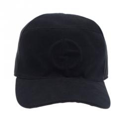 Pre Owned Giorgio Armani Black Logo Baseball Cap Size 60