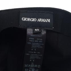 Pre Owned Giorgio Armani Black Logo Baseball Cap Size 60