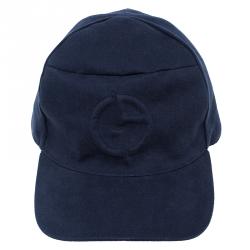 Pre Owned Giorgio Armani Navy Blue Logo Baseball Cap Size 58