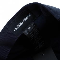 Pre Owned Giorgio Armani Navy Blue Logo Baseball Cap Size 58