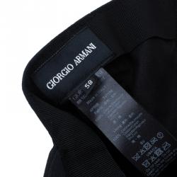 Pre Owned Giorgio Armani Black Logo Baseball Cap Size 58