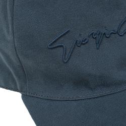 Pre Owned Giorgio Armani Grey Signature Baseball Cap Size 59