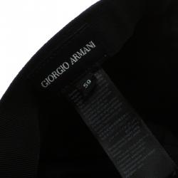 Pre Owned Giorgio Armani Navy Blue Logo Embroidered Baseball Cap XL ( Size 59 )