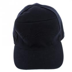 Pre Owned Giorgio Armani Navy Blue Logo Embroidered Baseball Cap L ( Size 58 )